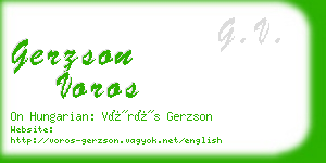 gerzson voros business card